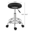 Pinikuyiro PU Leather Modern Round Rolling Stool with Footrest Height