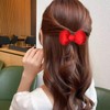 Cute Puffy Bow Hair Clips Red Hair Bows Kawaii Silk