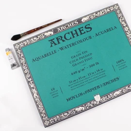 Arches Watercolor Paper Block, Cold Press, 12" x 16", 300 pound (1795067)
