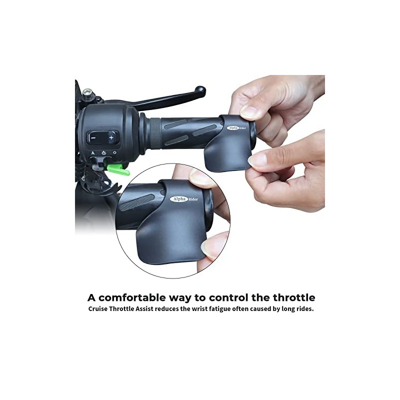 Alpha Rider 2PCS Universal 22MM Black Throttle Mounted Motorcycle Cruise