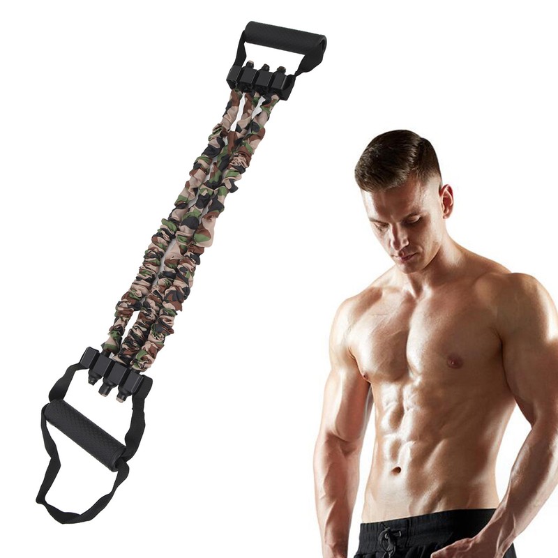 Chest Expander Adjustable Latex Nylon 3 Tube Chest Expansion Muscle