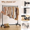 Hoctieon Z Rack, Rolling Clothes Racks with Z-Base, Heavy Duty