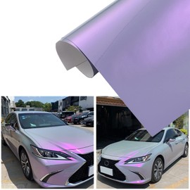 Vintage Gray to Charming Purple Glossy Chameleon Vinyl Wrap Color Change DIY Vehicle Vinyl Film, 59.8'' x 3.9''