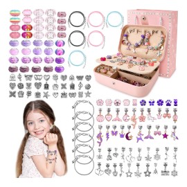 Nasjac Set Pulseras Cuentas Para Hacer Abalorios Bricolaje Diy Para Nias Regalos 134pzs Rosa Morado - Producto Original de Alta Calidad, Entrega Rápid