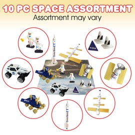 ArtCreativity 10 Pc Space Explorer Toy Kit, Pretend Play Set with Astronaut Figurines, Robotic Exploration Truck, Diecast Metal Vehicle, NASA Sign and More, Best Gift for Exploring Boys and Girls
