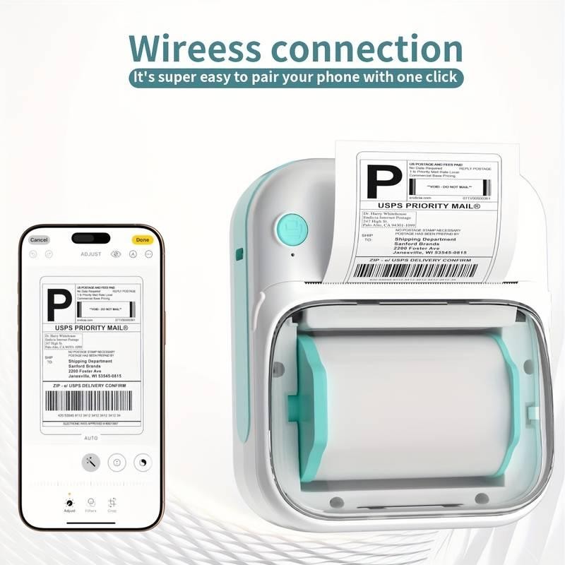 Portable Sticky Label Printer, Wireless Small Label Printer, Portable Thermal