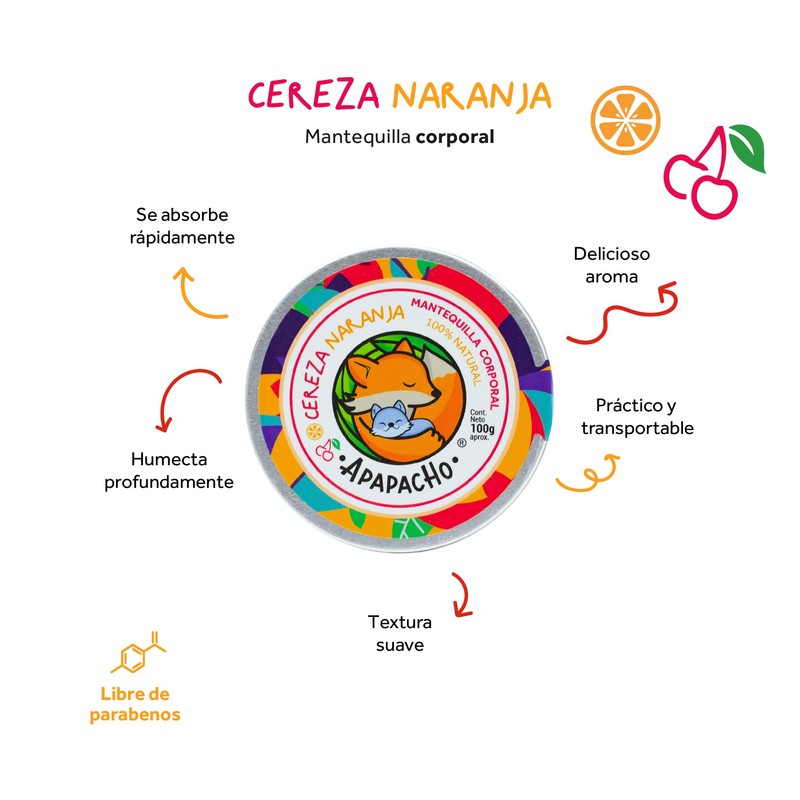 Apapacho Bálsamos - Mantequilla Corporal (Cereza-Naranja)