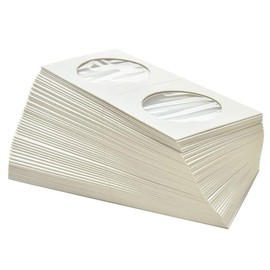 byou Cardboard Coin Holder, Flips Coin Supplies 100 pieces 50 * 50mm Holder for Coin Collection Storage Protection 2 sizes 25mm 31.5mm