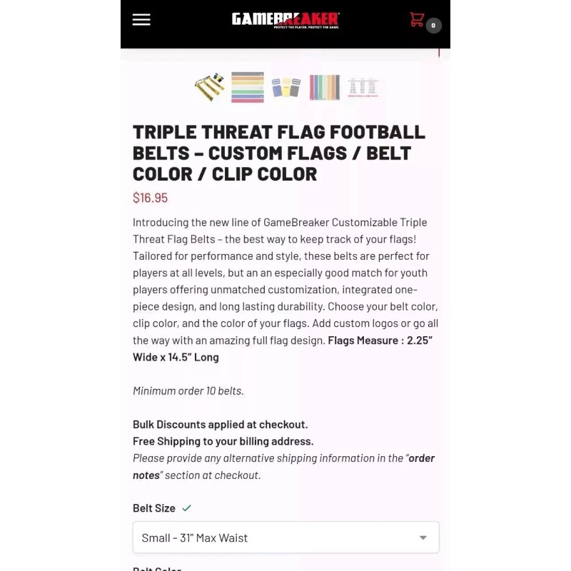 Triple Threat 1 Gamebreaker Triple Threat Flag Football Black- Yellow