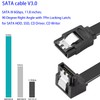 Menewstart SATA Cable V3.0 11.8 inches, 3 Pack, Black, Sata