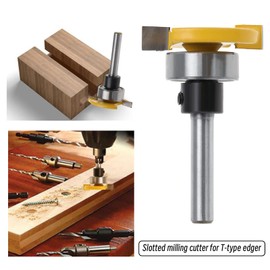 SG Store Set of 2 Wood Cutters with 6 mm Shank and Bearing Groove, T Groove Cutter, Wood Cutter Groove Cutter Cutter 6 x 4 mm and 6 x 6.35 mm, Woodworking Tool for Bookshelf
