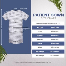 Utopia Care 6 Pack Unisex Hospital Gowns, Patient Gowns with Back Tie for Men and Women, Comfortably Fits Sizes up to 2XL