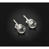 Budawi® Rock Crystal Stud Earrings Ball 6 mm 925 Silver,