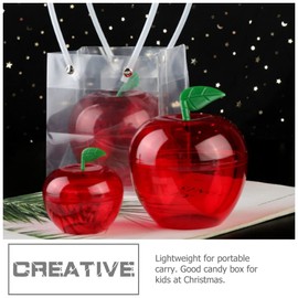 8Pcs Red Apple Container Apple Shape Favor Box Wedding Candy Boxes DIY Christmas Fillable Ornaments Ball for Candy Wrap Wedding Christmas Party Supplies, 6X6X4.5CM