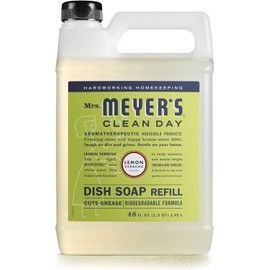 MRS. MEYER'S CLEAN DAY Liquid Dish Soap Refill, Biodegradable Formula, Lemon Verbena (48 Fl Oz (Pack of 1))