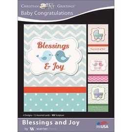 Blessings and Joy - Baby Congratultaions Greeting Cards - NIV Scripture - (Box of 12)