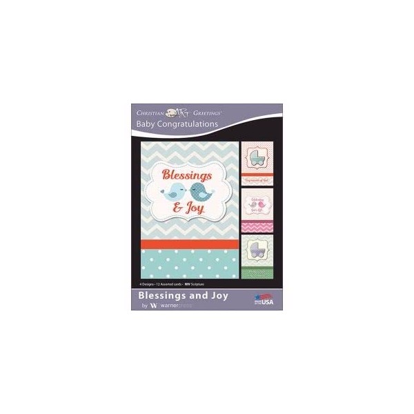 Blessings and Joy - Baby Congratultaions Greeting Cards - NIV Scripture - (Box of 12)
