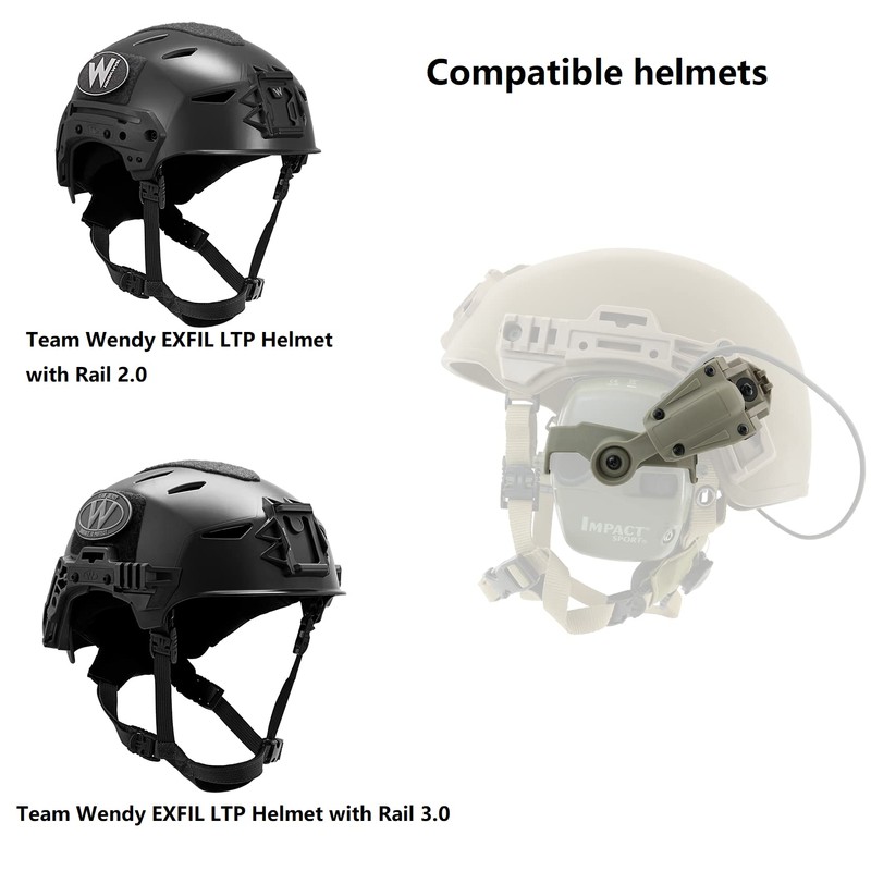 HEARFALCOM New Tactical Helmet Rail Adapter Compatible with Wendy 2.0