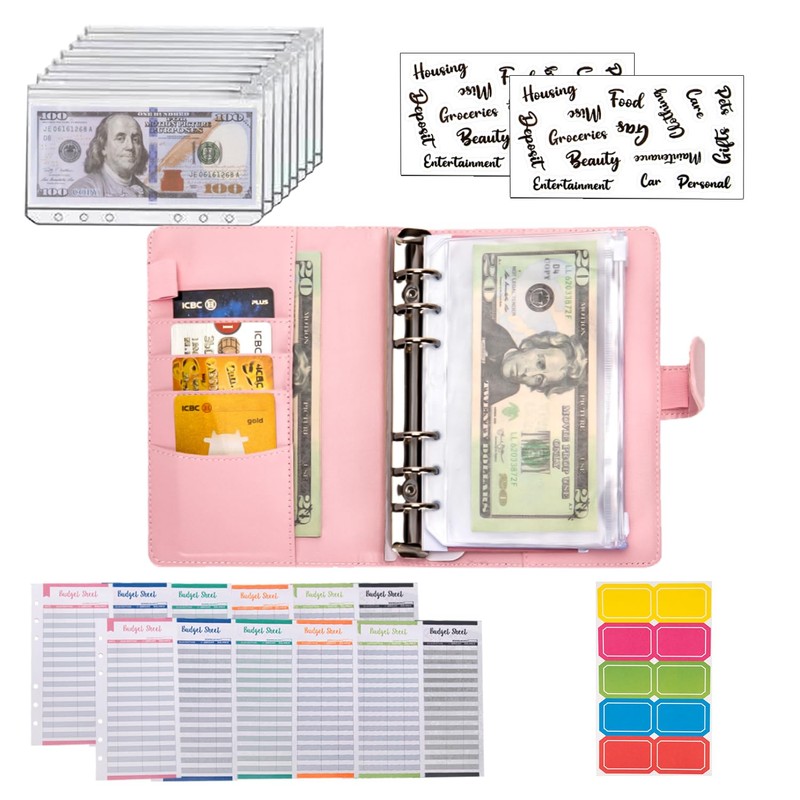 NICOOTH NICOOTHBudget Binder Cash Envelopes A6 Money Saving Binder with
