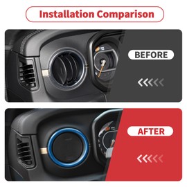 Linskip for 2024-2025 Jeep Wrangler JL 4XE & Gladiator JT Dash Air Vent Rings, Air Vent Covers Compatible with Sport, Rubicon, Sahara, Willys, Rubicon, Interior Accessories(Blue)