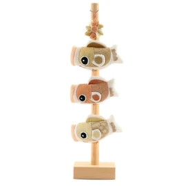 P96451 Limited Special Price Shidemitsu Doll Workshop Mini Carp Streamer for Indoor Use, Tabletop (Small), Cute Carp Streamer with Wooden Stand