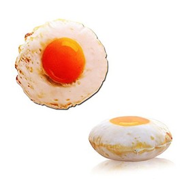 Hush & Vane Fried Egg Cushion Mats Body Pillow Food Plush Realistic Cushion Present Gift