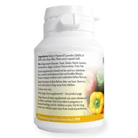 Biotin (Vitamin B7) 1000mcg x 60 Capsules (Magnesium Stearate Free)