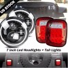 milelightpart-us DOT 7inch LED Headlights + Tail Lights Combo For