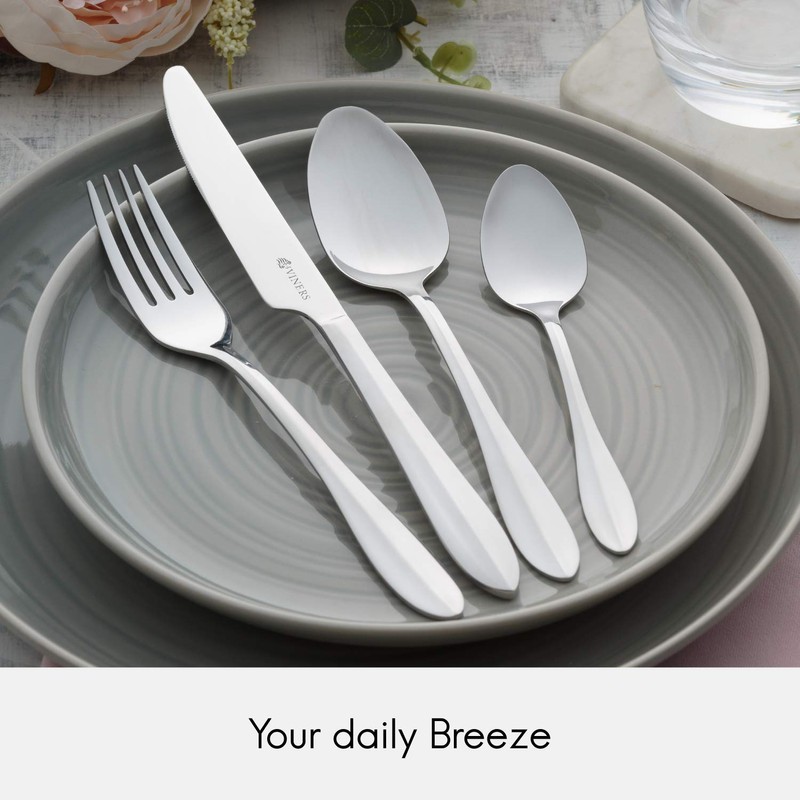 Viners Everyday Breeze 16 Piece 18/0 Silver Stainless Steel Cutlery