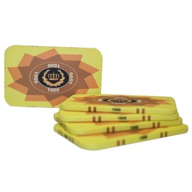 MRC Set of Five Laurel Crown Ceramic Poker Plaques (Yellow $1000)