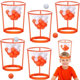 HyDren Head Hoop Basketball Party Game Set for Kids and Adults Carnival Game Portable Adjustable Basket Net Headband with Balls for Birthday Carnival Office Indoor Outdoor Activity Fun Gift (33 Pcs)