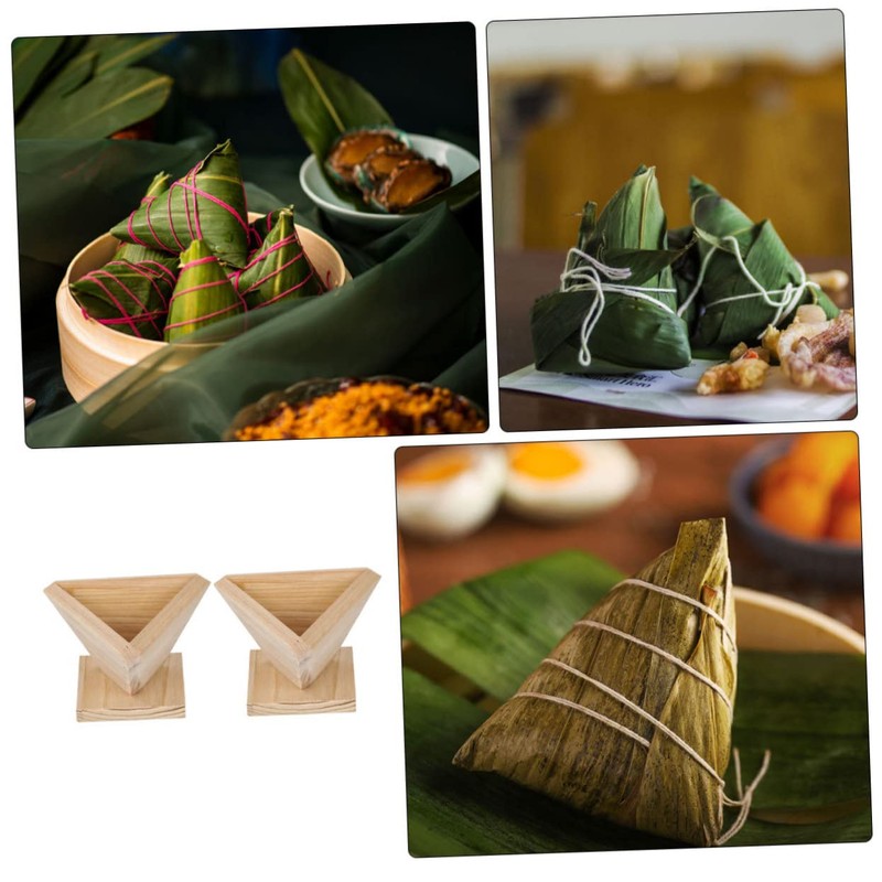 LABRIMP 2Pcs Wooden Rice Ball Molds Triangle Moulds for Rice