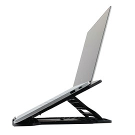 Q-Connect Laptop Stand/Ergonomic Laptop Stand Notebook MacBook Stand Made of Plastic/Black/25.5 x 1.8 x 28 cm/0.46 kg