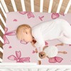 YETTASBIN Bow Pink Fitted Crib Sheet for Baby Boys Girls,