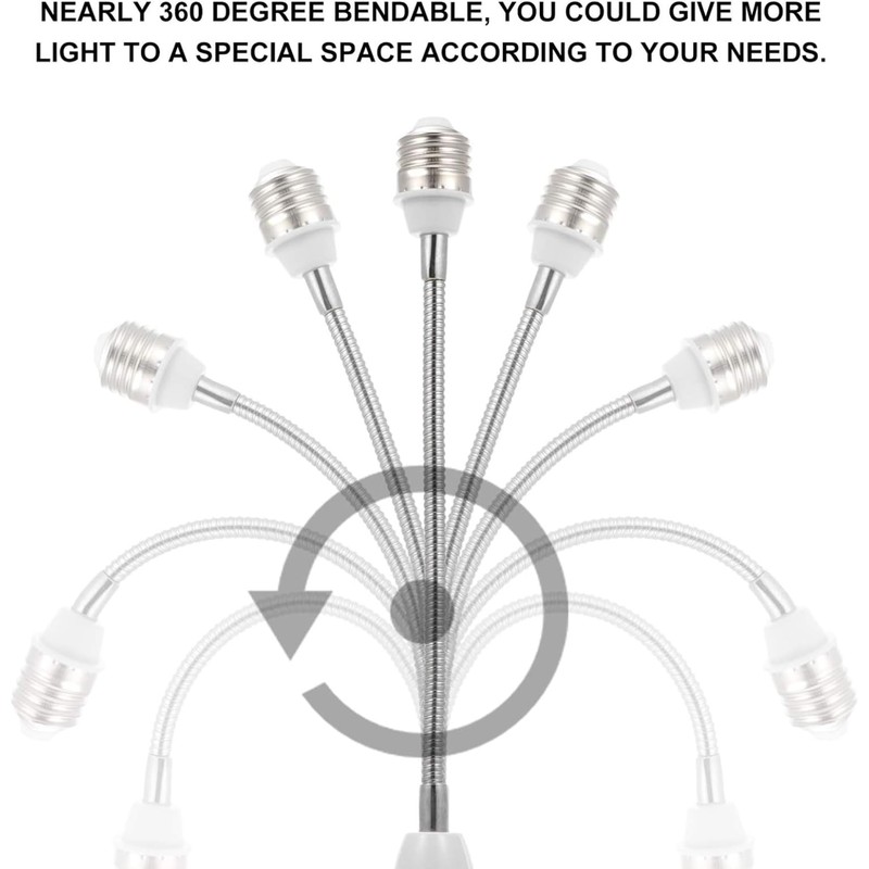 E27 Flexible Light Socket Extender/Adjustable Bulb Extender for Home Light