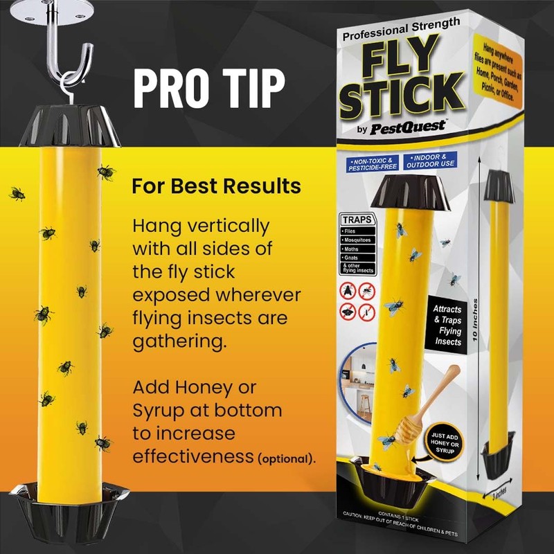 Sticky Fly Stick (2 Pack), Fly Stick for Mosquitoes, Sticky