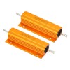 PATIKIL 100W 60 Ohm Aluminum Shell Resistor 2pcs Aluminum Housing