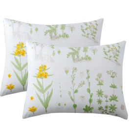 Microfiber Pillowcases 2 Pack - Housewife Pillow Case With Envelope Closure - Soft Hotel Quality Pillowcases - Standard Pillow Cover Protector for Sleeping（ Floral, 50x75 cm）