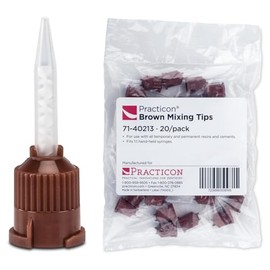 Practicon Brown 1:1 Mixing Tips, Buildup Materials & Resin Cements, Pack of 20