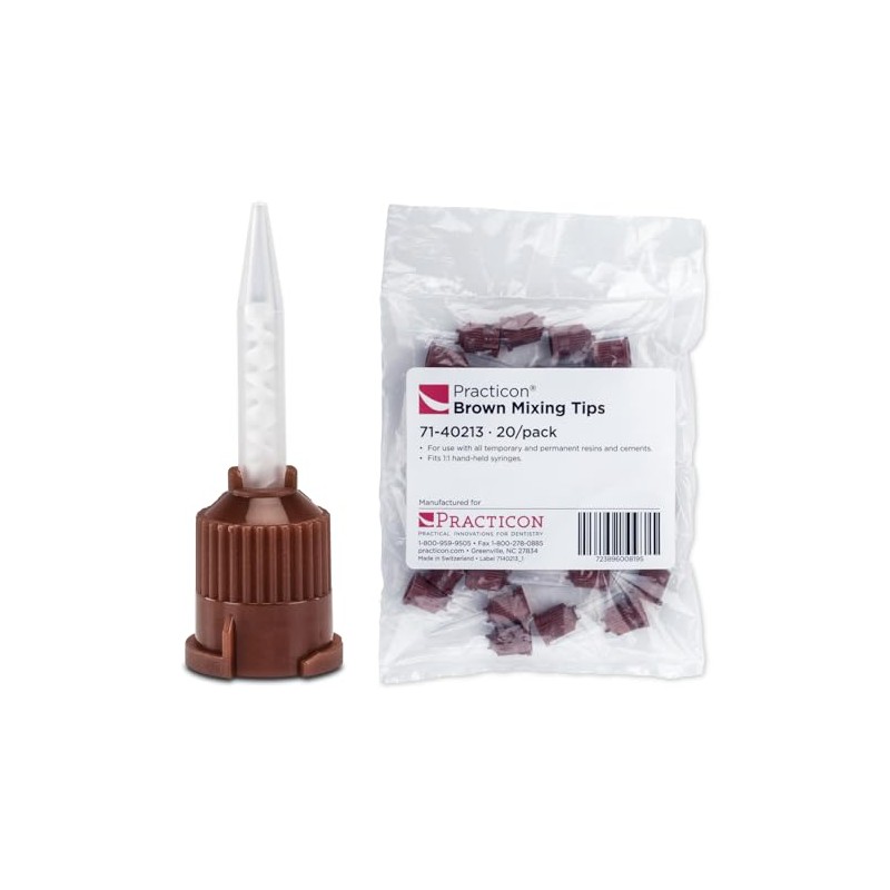 Practicon Brown 1:1 Mixing Tips, Buildup Materials & Resin Cements,