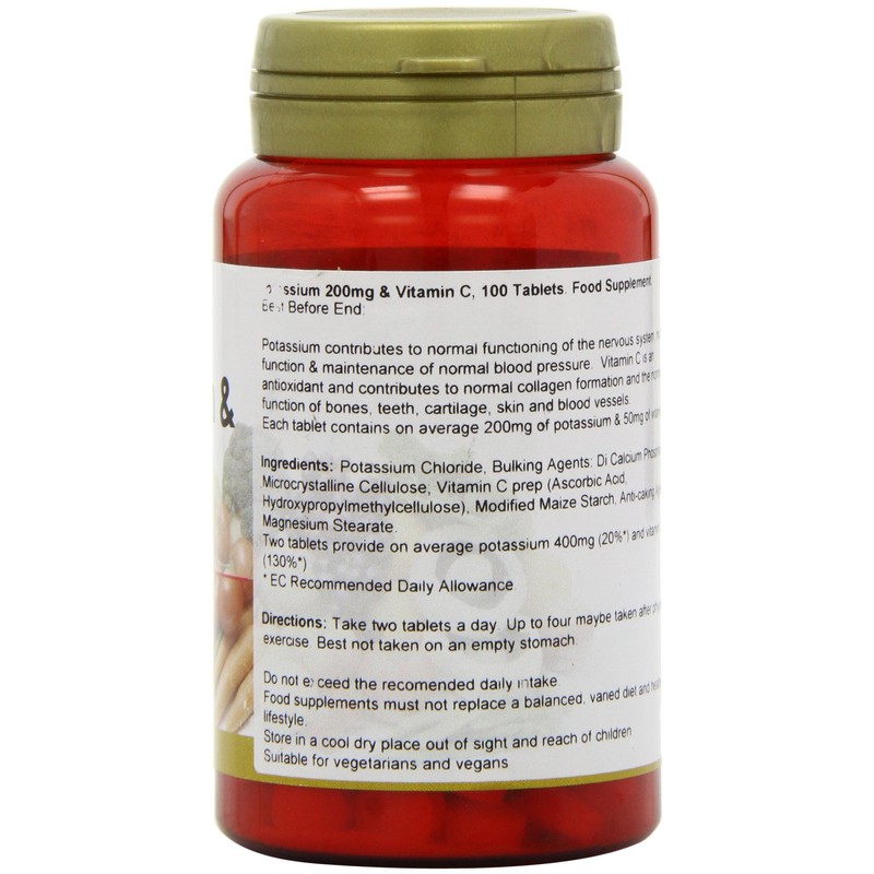 Power Health 200mg Potassium Plus 50mg Vitamin C Tablets -