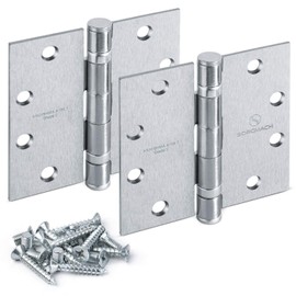 Door Hinges Standard Weight Satin Chrome Ball Bearing Hinge Outlet Commercial Steel Hinge for Door 4.5" ANSI/BHMA A156.1 Grade 2.