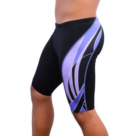 Adoretex Men's Side Wings Jammer Swimsuit (MJ009) - Black/Purple - 38