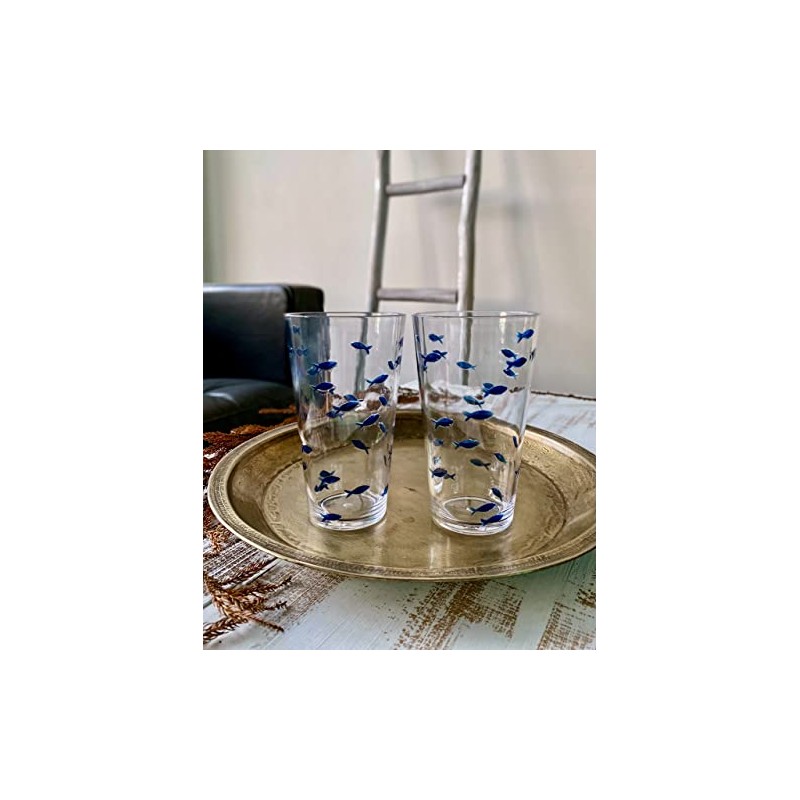 KLIFA- CHARLESTON- 19 oz, Set of 6, Acrylic Fishing Highball,