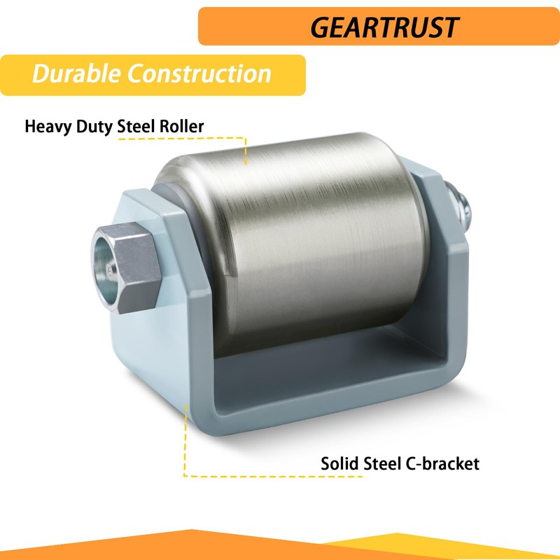 GearTrust Weld on Trailer Roller Wheel, Heavy Duty Steel Trailer
