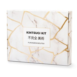 Laffair Kintsugi Repair Kit – Repair Ceramic Bowls with Gold Powder Resin Glue, Bring Japanese Art to Your Home – Kintsugi Kits Comes with a Practice Bowl and Cloth