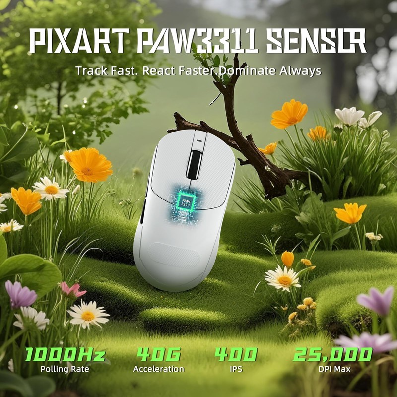 ATTACK SHARK X8 SE Wireless Gaming Mouse,55g Ultra-Lightweight Wired/BT/2.4GHz Wirelss