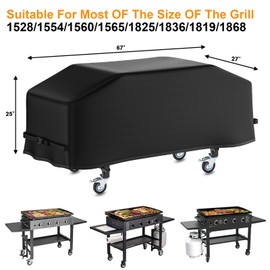 Grill Cover for Blackstone 36" Griddle, 1528 600D Heavy Duty Rip-Proof Materials Flat Top Grill Cover,Waterproof and Fade Resistant Grill Cover with Straps for Camp Chef and More 4-Burner Griddle
