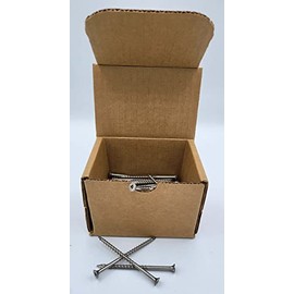 #8 Square Drive Deck Screws in 316 Stainless, Type 17 Wood Cutting Point, 100/Box (#8 x 3)