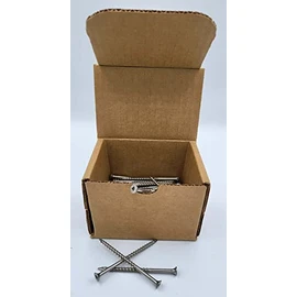 #8 Square Drive Deck Screws in 316 Stainless, Type 17 Wood Cutting Point, 100/Box (#8 x 3)